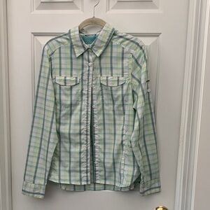 Columbia Women's Pastel Plaid Button Down Sun Shirt